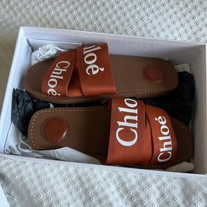 Chloe leather printed slides NEVER WORN